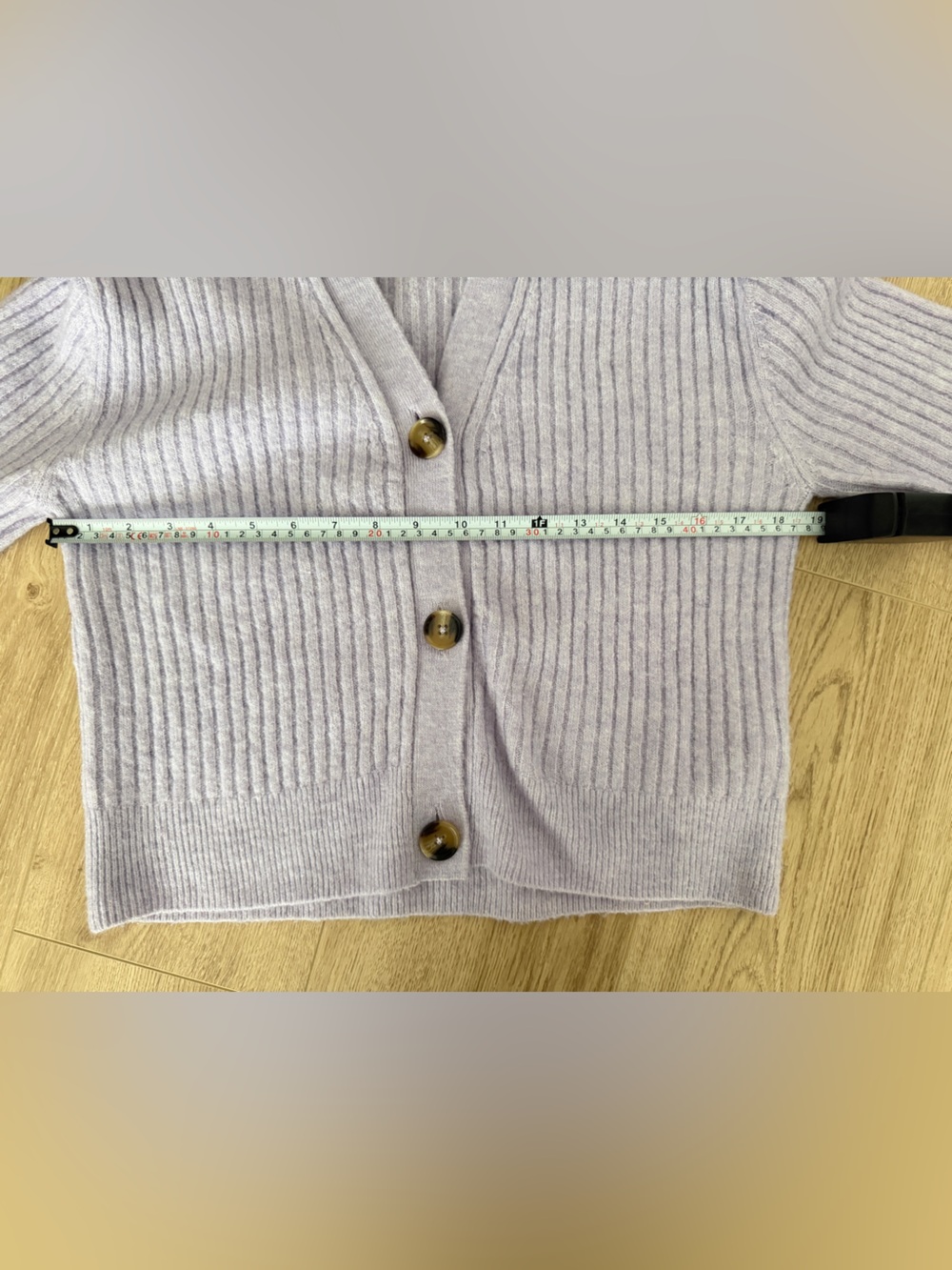 H&M Lilac Ribbed V-Neck Button Cardigan - Picture 3 of 4